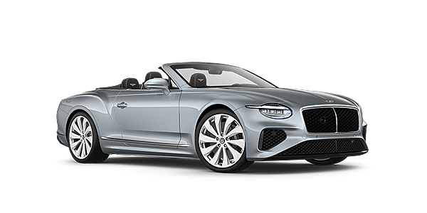 Bentley Porto New Bentley Continental GTC convertible front three quarters in Silverlake paint
