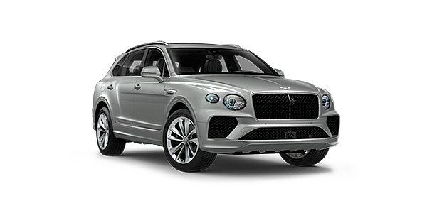 Bentley Porto Bentayga luxury SUV front three quarter in Moonbeam paint