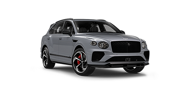 Bentley Porto Bentley Bentayga S front three - quarter view with Cambrian grey exterior.